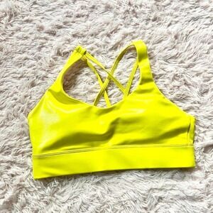 Zyia Active Neon Yellow Strappy Racerback Athletic SportsBra Women's L Workout